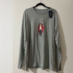 New Ralph Lauren Polo Bear Gray Long Sleeve